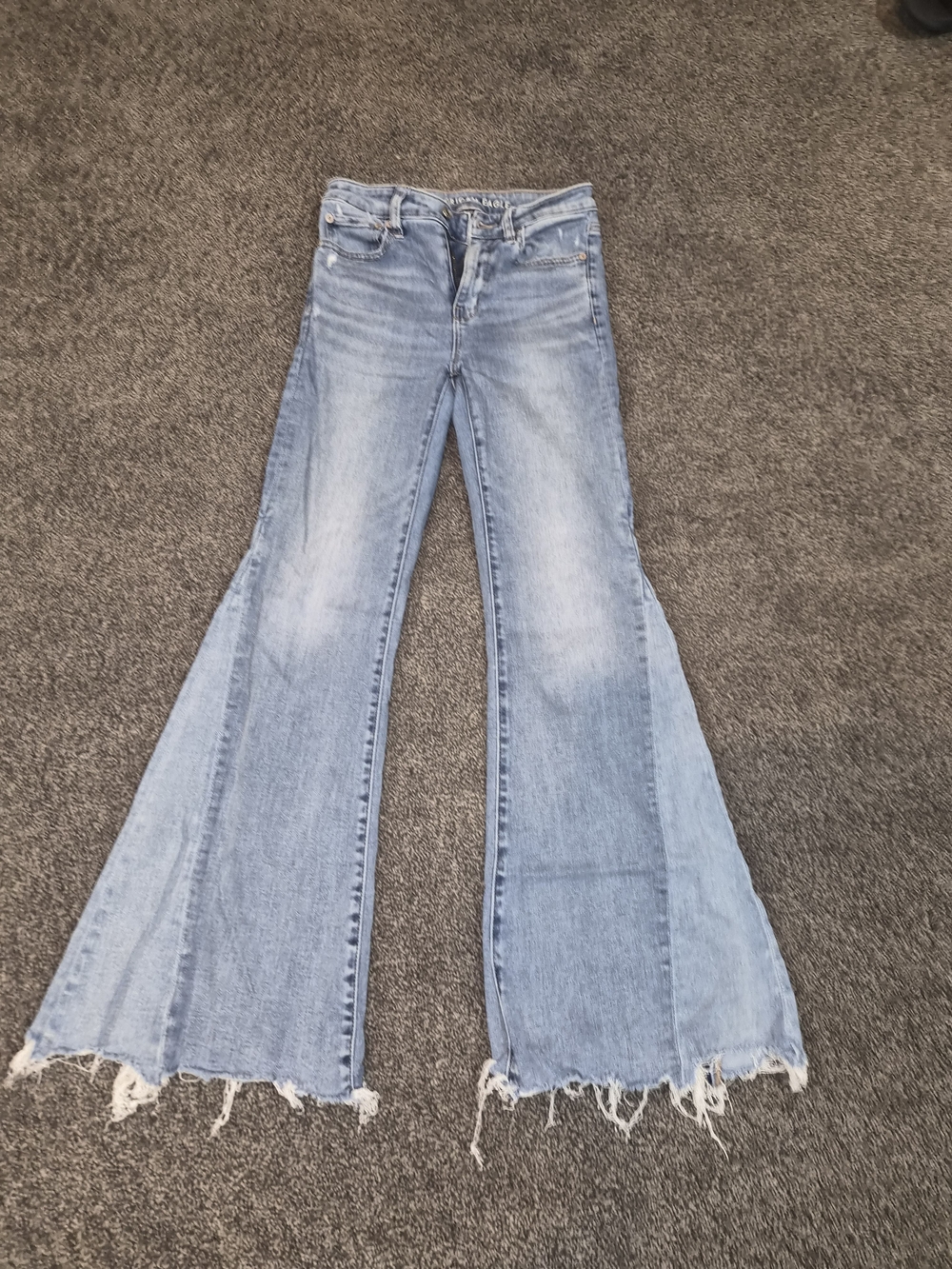 American Eagle Outfitters Light Blue Wide-Leg Flare Jeans